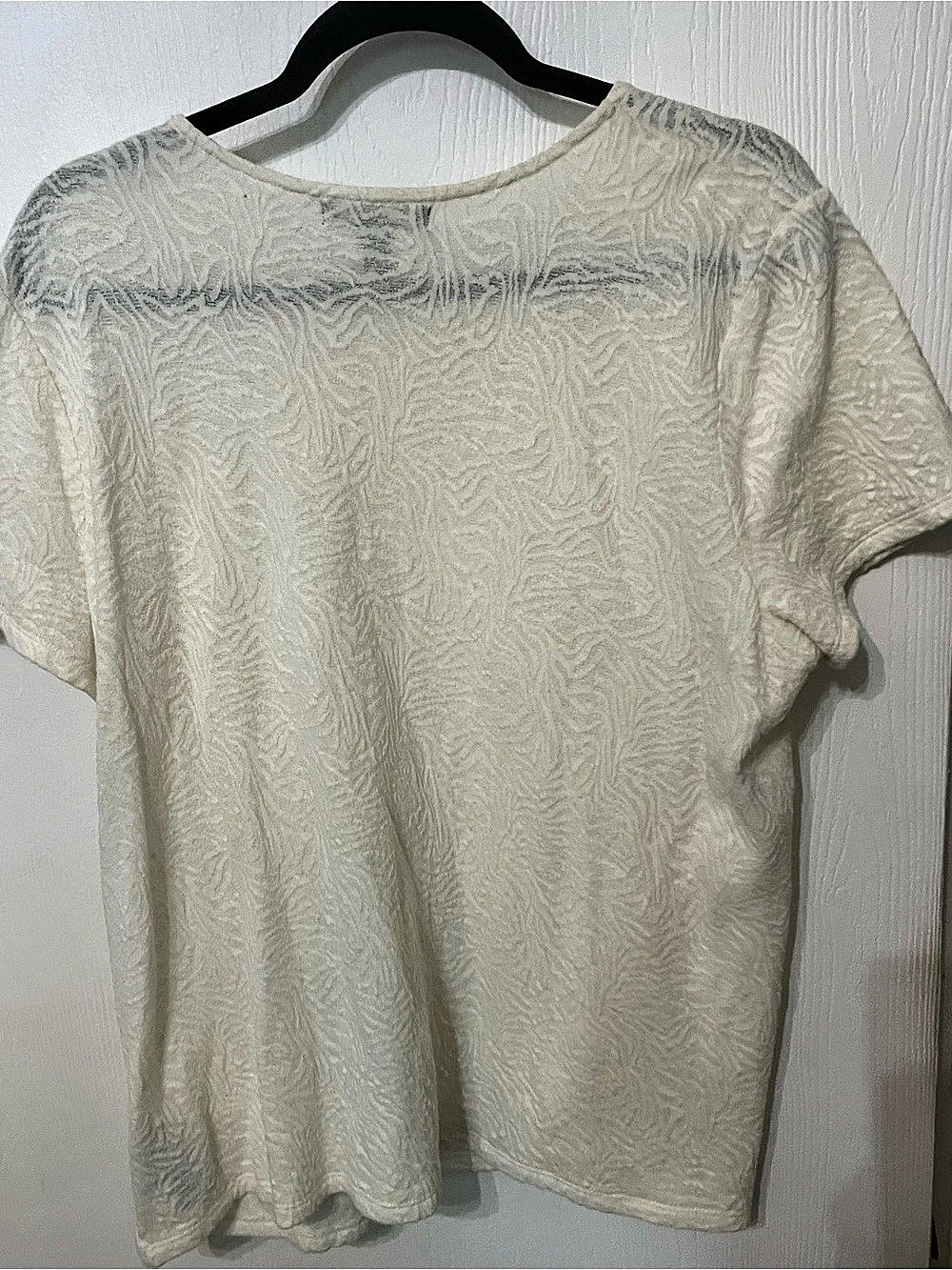 Lauren Ralph Lauren Textured Short Sleeve Top in Cream